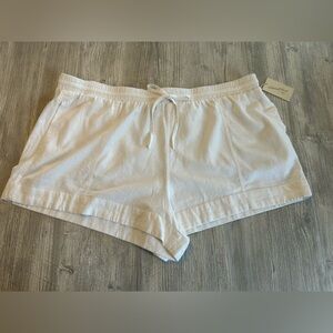 Universal Thread Womens White HighRise Drawstring Shorts Plus 2X NWT Linen Blend